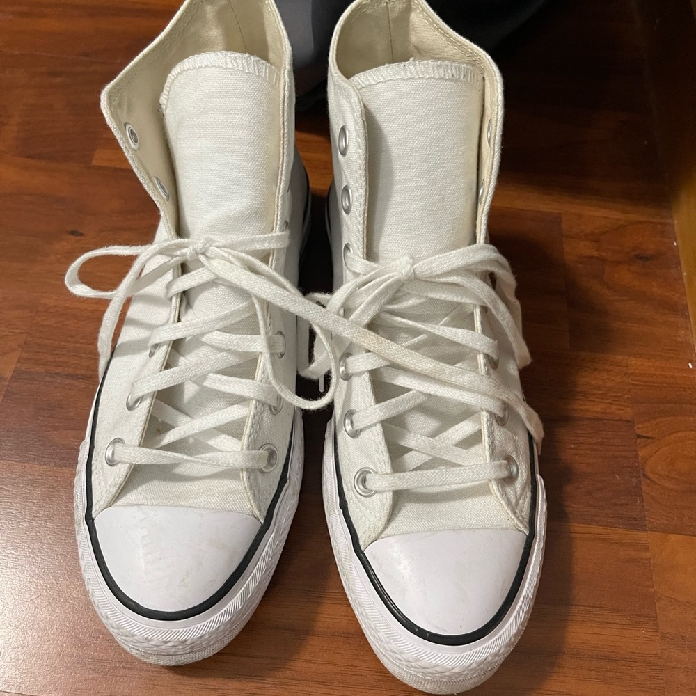White Platform Converse